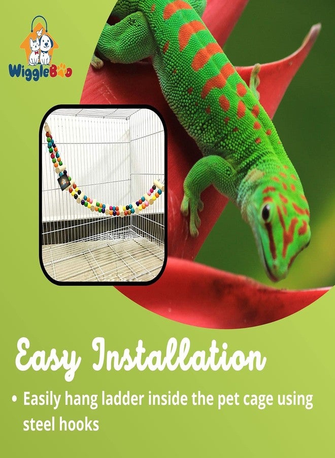 WiggleBoo لعبة قفص ويغل بو المرنة على شكل سلم للحيوانات الأليفة | للزواحف - الإغوانا، والوزغة، والسحالي | للعب والتسلق والمضغ | 48 سم - Image 5